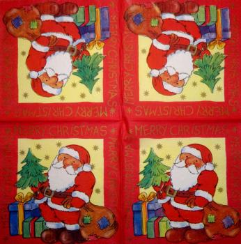 NW-204 Weihnachtsmann - 3-lagig (rot) - Merry Christmas